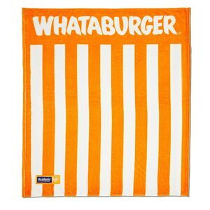 NEW Academy Whataburger Fleece Throw Blanket Orange White 50"x60"